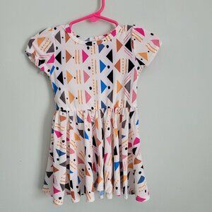 Dot Dot Smile Dress Baby Girl's 6-12mo Colored Arrows Cap Sleeve Twirl NWT